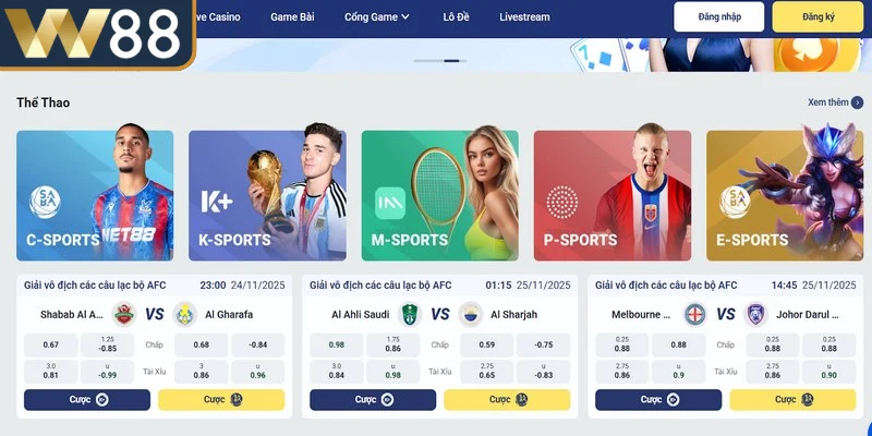 Nhà cái là điểm đến lý tưởng cho các fan thể thao với hàng trăm sự kiện 